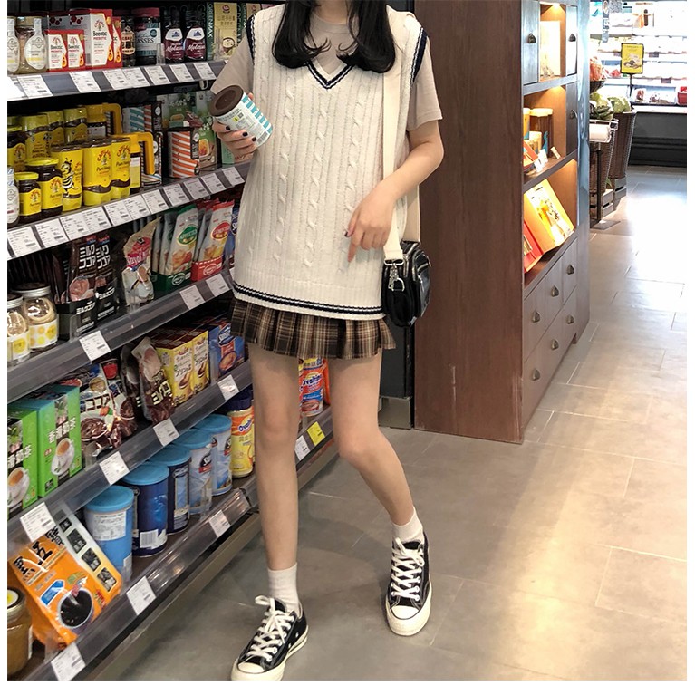 Áo Len Không Tay Cổ Chữ V Phong Cách Hàn Quốc 27882 | BigBuy360 - bigbuy360.vn