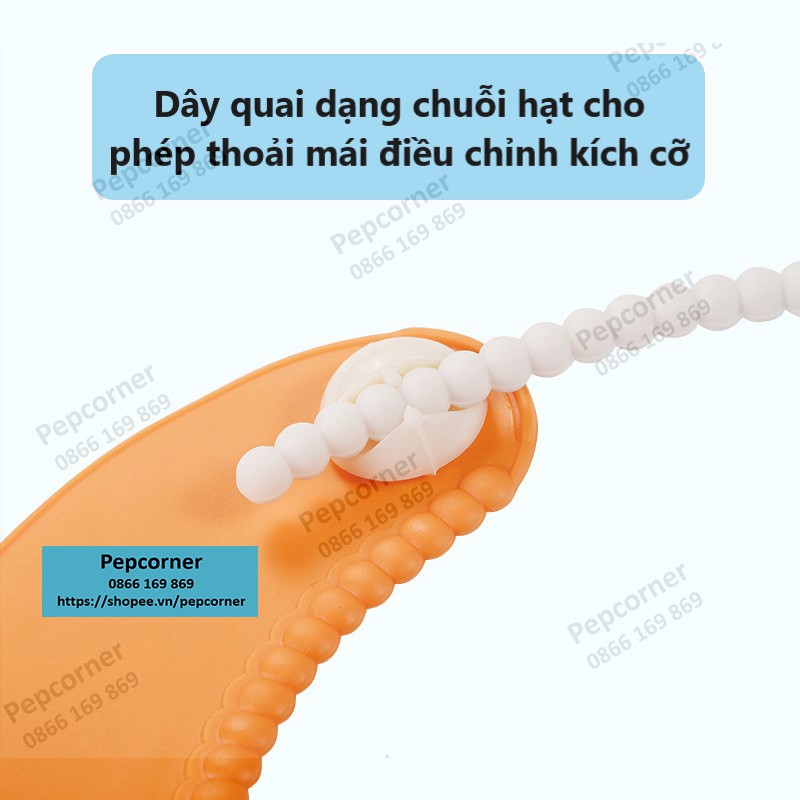 Yếm nhựa dẻo siêu nhẹ có máng cho bé ăn dặm chống thấm nước dễ dàng vệ sinh thoải mái điều chỉnh kích cỡ