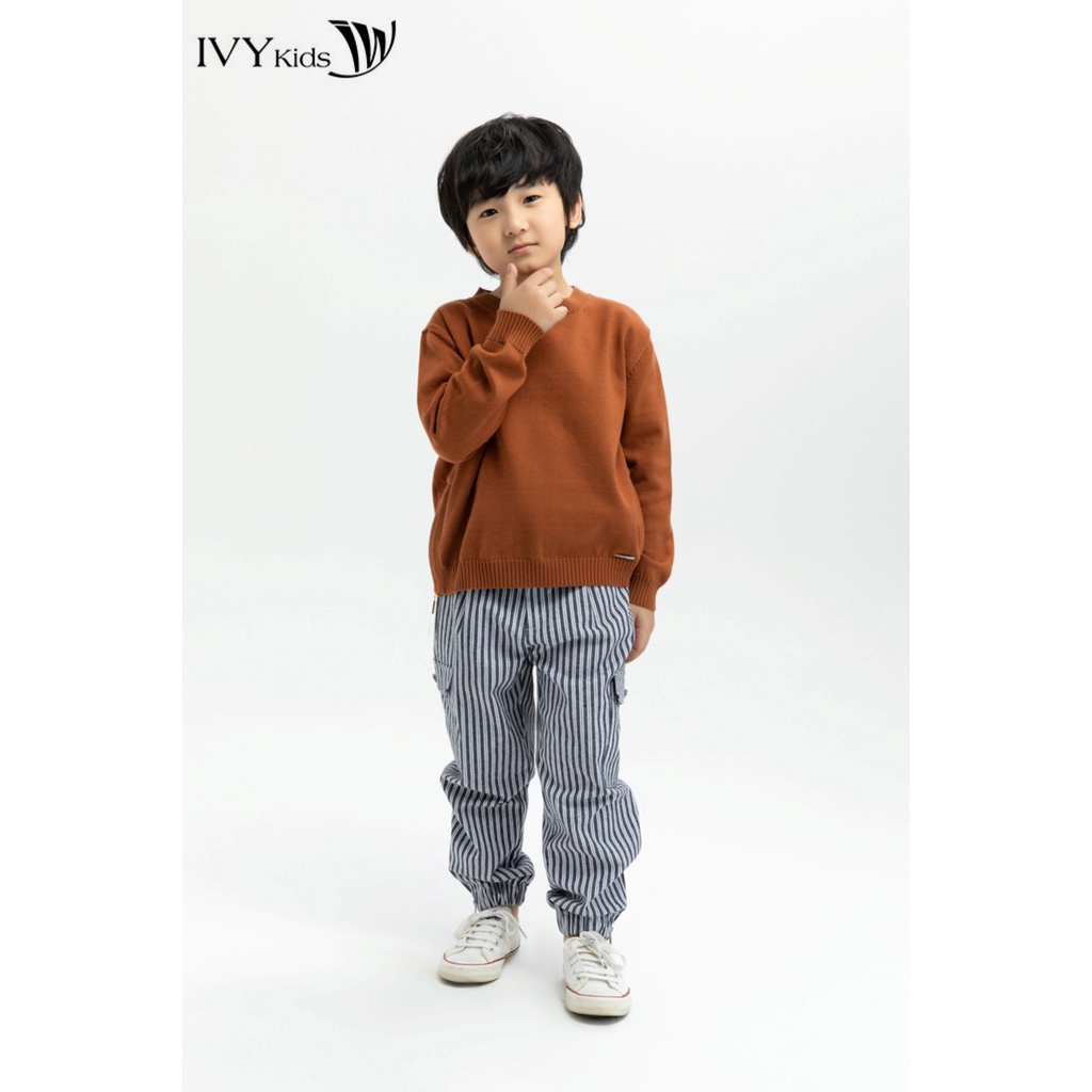 Áo len dây kéo khóa bên gấu bé trai IVY moda MS 58K0773