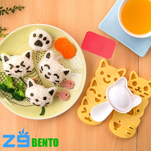 [Cao cấp] BỘ DỤNG CỤ ÉP CƠM BENTO HÌNH MÈO NEKO