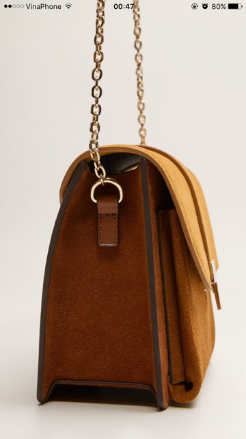(Mango đủ bill) Túi xách Mango săn sales Chain Leather bag