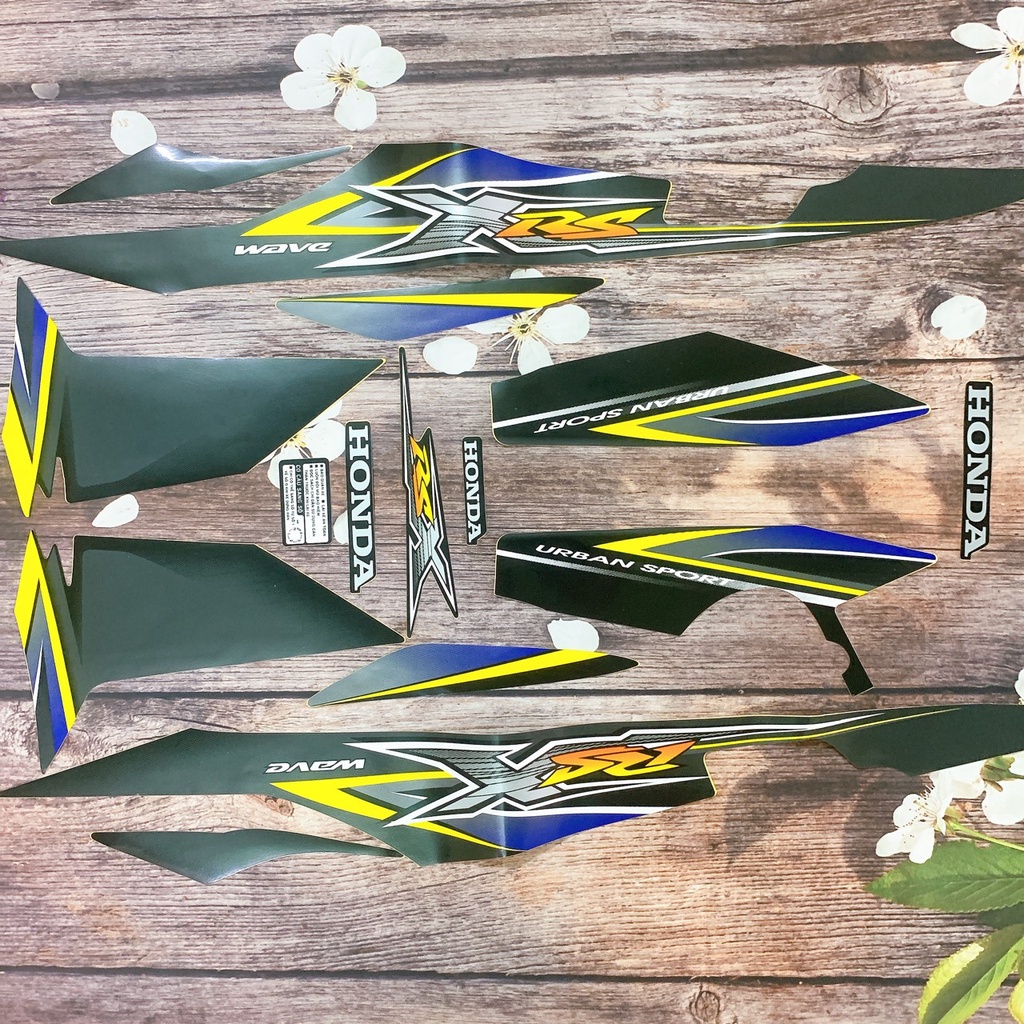 Bộ tem  xe Wave RSX 100  -decal dán dườn xe RSX 100 siêu nhân màu  Đen -tem 3 lớp