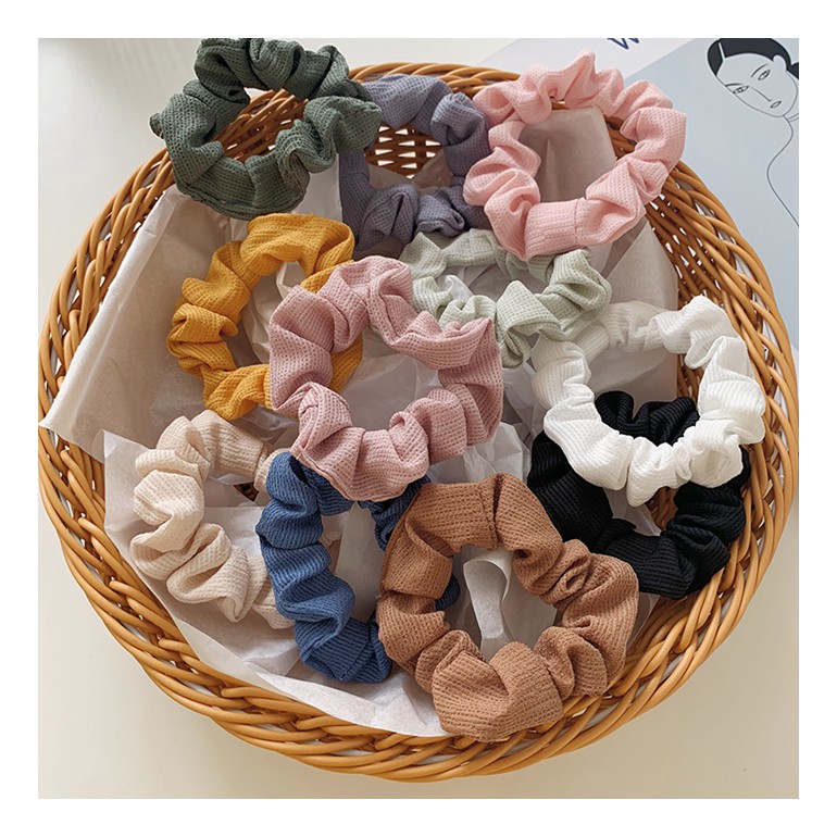 Dây chun buộc tóc vải scrunchies 11 màu xinh Hàn Quốc - Phụ kiện cột tóc