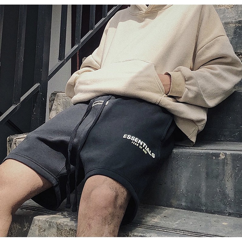 Quần Đùi Nam Nữ Essentials Tag Cao Su , Quần Short Cộc Unisex 2023