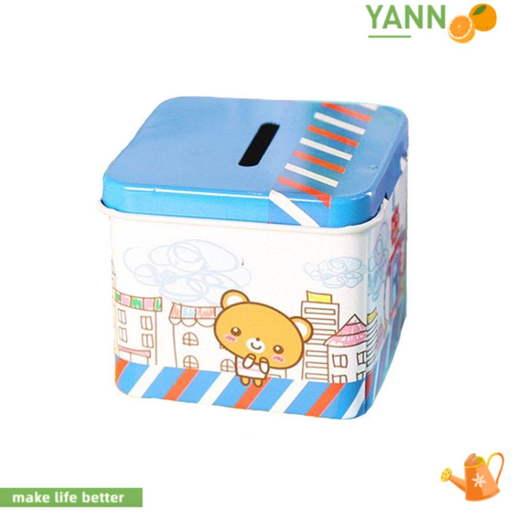 Hộp Đựng Tiền Xu Hình Vuông Bằng Kim Loại Tiết Kiệm 1 Ngăn Dành Cho Trẻ Em