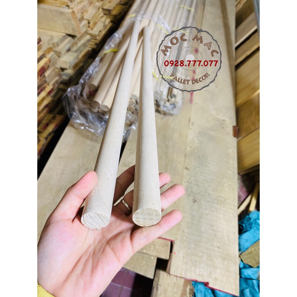 Thanh gỗ chuốt tròn sồi phi 25, 30 mm