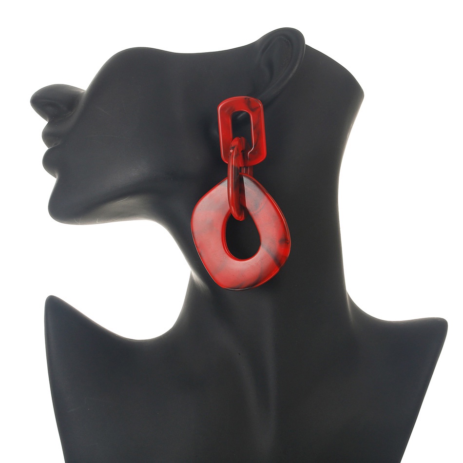 Bông Tai Acrylic Dáng Dài Mặt Hình Học Nhiều Màu Sắc Thời Trang Cho Nữ