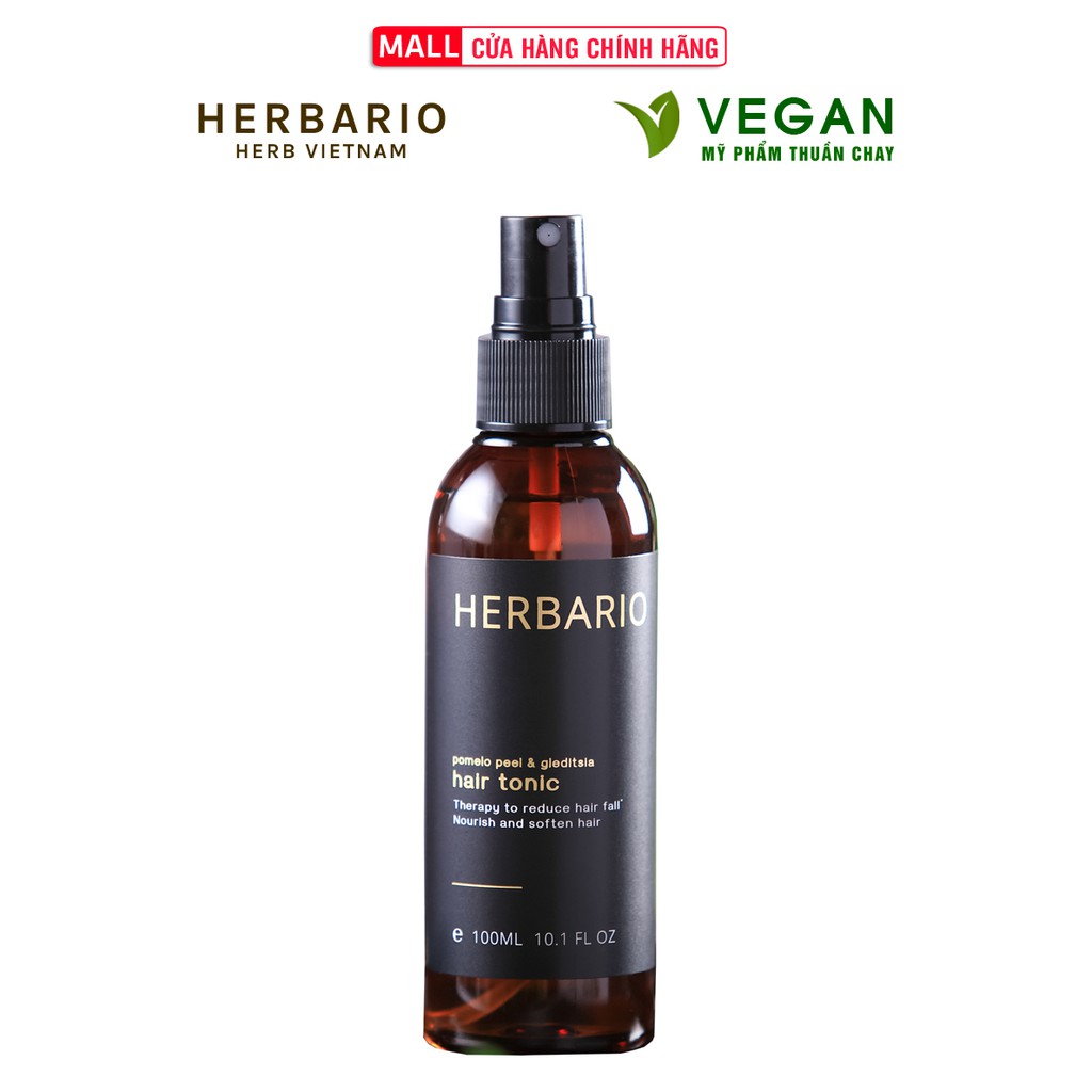 [Mã FMCGMALL -8% đơn 250K] Nước dưỡng tóc Vỏ Bưởi và Bồ Kết Herbario 100ml (pomelo peel & gleditsia)