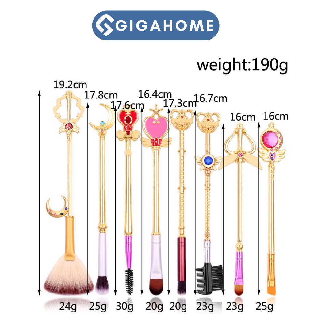Set 6 Cọ Trang Điểm Thủy Thủ Mặt Trăng Kèm Túi Đựng GIGAHOME 8825