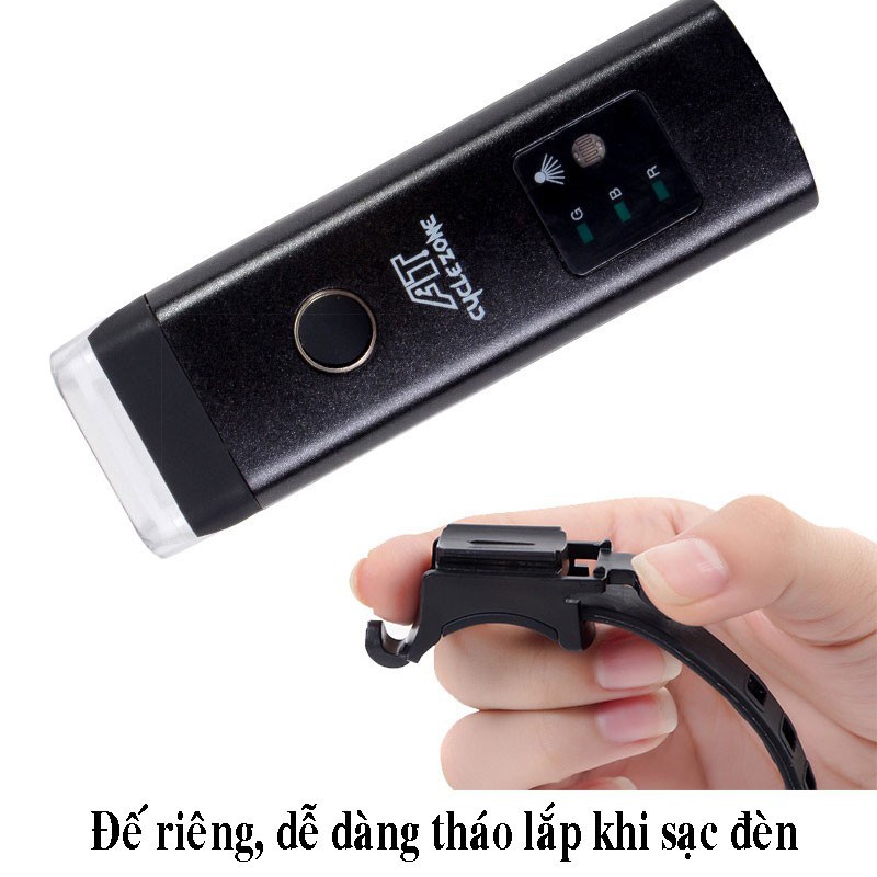 Đèn Xe Đạp Thể Thao Siêu Sáng Chống Nước AT Bóng LED Sạc USB Tiện Dụng - D17