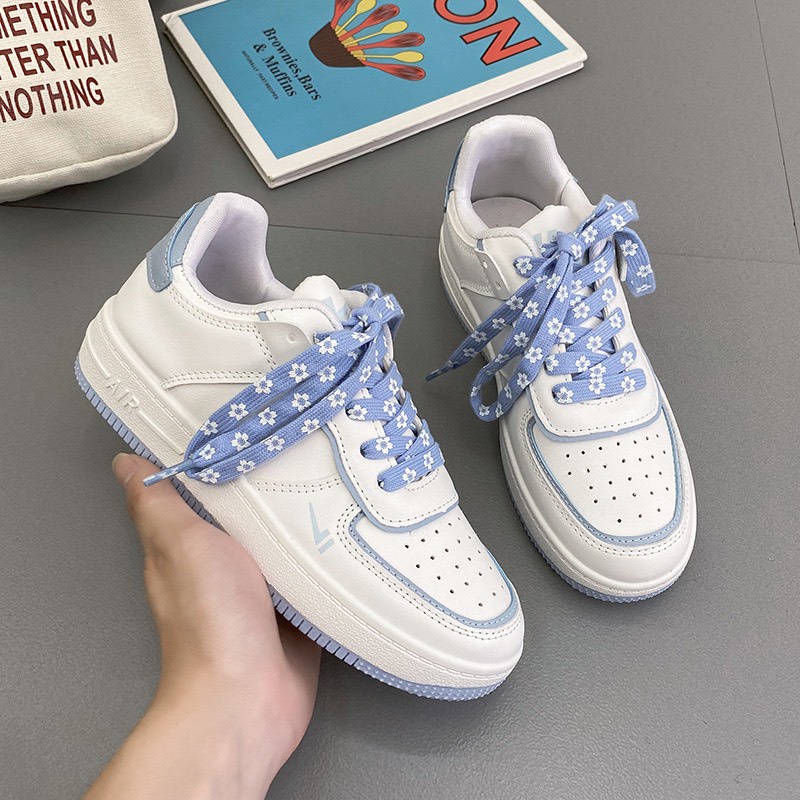Giày thể thao học sinh nữ Ulzzang đế bằng buộc dây kiểu dáng Hàn Quốc đáng yêu | BigBuy360 - bigbuy360.vn