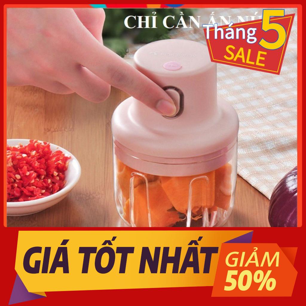 🥦Siêu Sale 🥦Máy xay tỏi ớt mini cầm tay đa năng sạc pin cao cấp xay tỏi ớt, hành, rau củ quả dung tích 250ml
