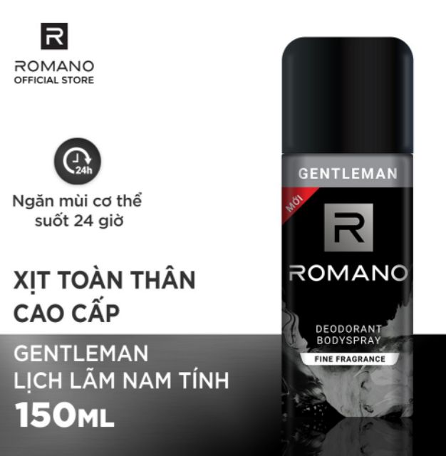 ROMANO_ XỊT KHỬ MÙI ĐỦ MÙI LỰA CHỌN LOẠI 150ML.