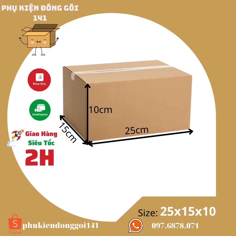 25 x 15 x 10cm Thùng hộp carton đóng gói hàng hóa