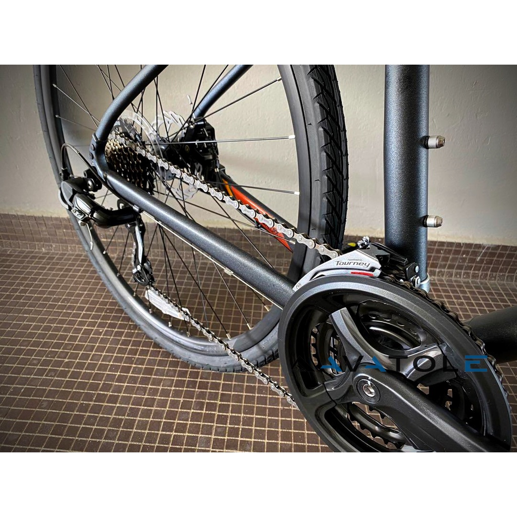 Xe đạp đường trường 2022 Giant Escape 2,  Khung sườn Giant 700C Aluxx, Bộ truyền động Shimano Tourney, Màu cam xám