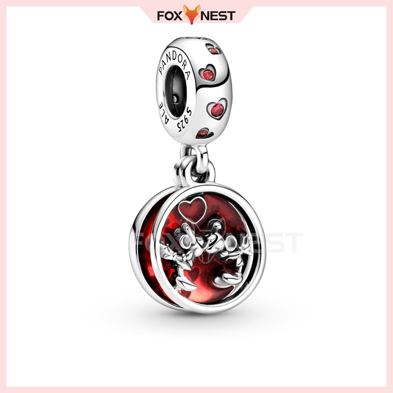 Mặt Dây Chuyền Mạ Bạc S925 Hình Mickey Và Minnie