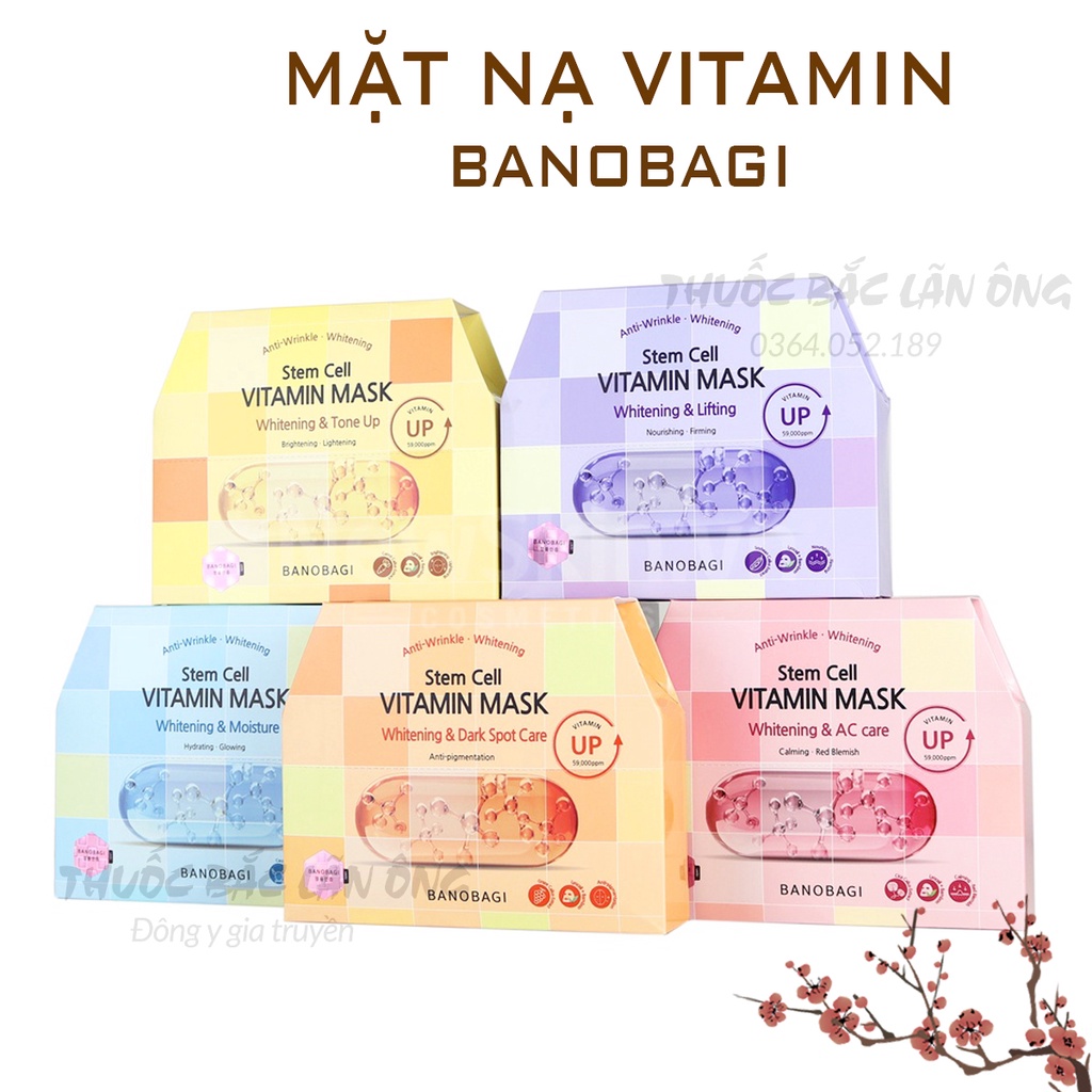 Mặt nạ giấy vitamin Banobagi (mask dưỡng trắng da, cấp ẩm, bổ sung khoáng chất) - Thuốc Bắc Lãn Ông