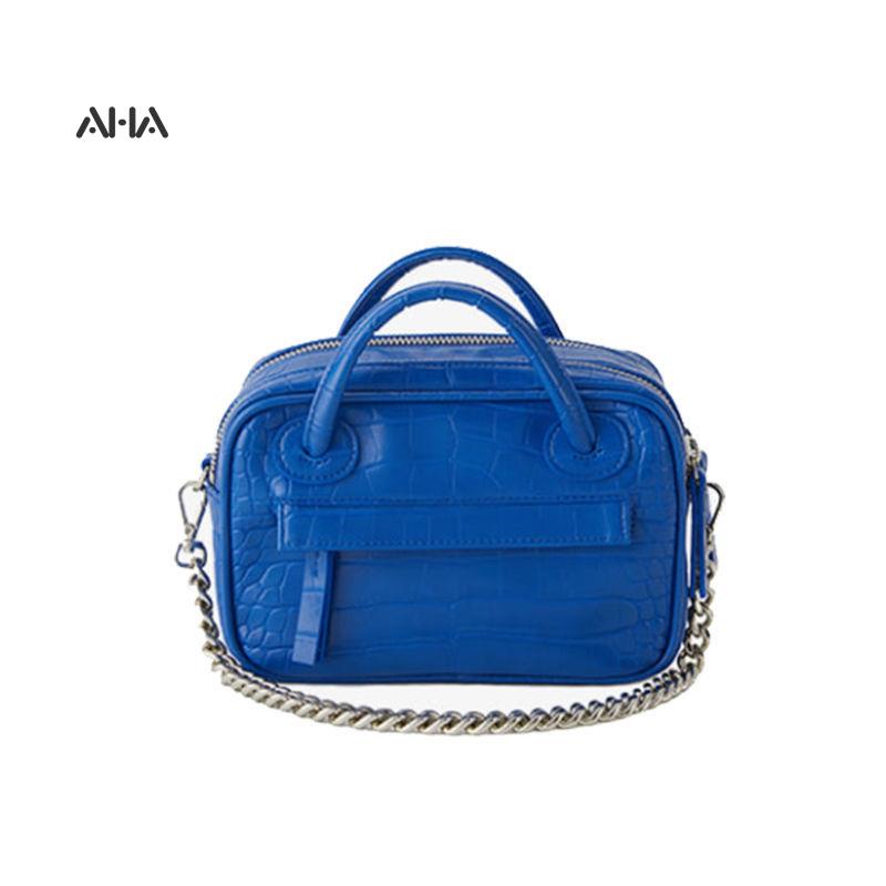Túi xách AHA official họa tiết da cá sấu phối dây xích thời trang cho nữ