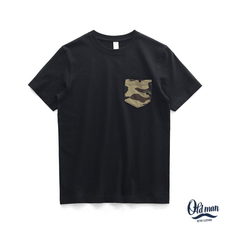 Áo Thun Nam Có Túi Camo OLDMAN, Áo Thun Vintage Nam Cổ Tròn, Tay Đùi Ngắn, 265g Cotton, Basic, Cổ Điển, Co Giãn | BigBuy360 - bigbuy360.vn