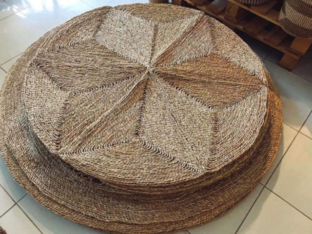 Thảm Cói, thảm cói tròn hình ngôi sao decor, Trang Trí Nhà Cửa Chụp Ảnh Cực Xinh size 1m2
