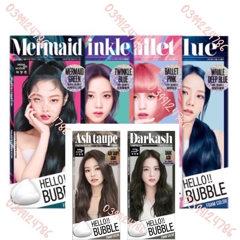 [Bản Đặc Biệt] Thuốc nhuộm tóc bọt biển Hello Bubble BlackPink Mise en scene Hàn Quốc