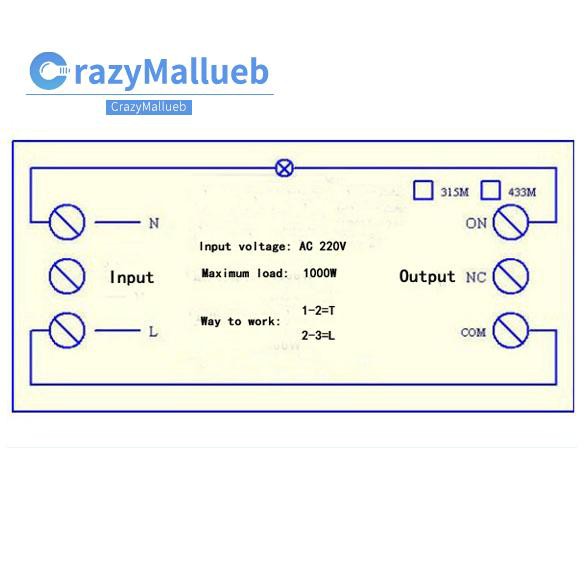 CHANNEL Bộ Rơ Le Điều Khiển Từ Xa 220v 10a 1 Rf 315mhz Wkp2