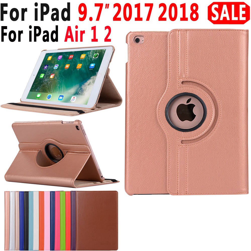 Bao da máy tính bảng kiểu xoay 360 độ thông minh cho iPad 2017/2018 iPad mini 1/2/3/4/5 iPad air 1/2/3