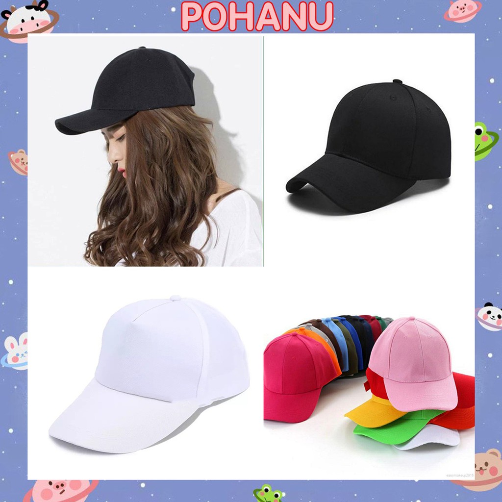 Nón kết lưỡi trai Pohanu mũ nam nữ màu trơn phong cách hàn quốc MD01