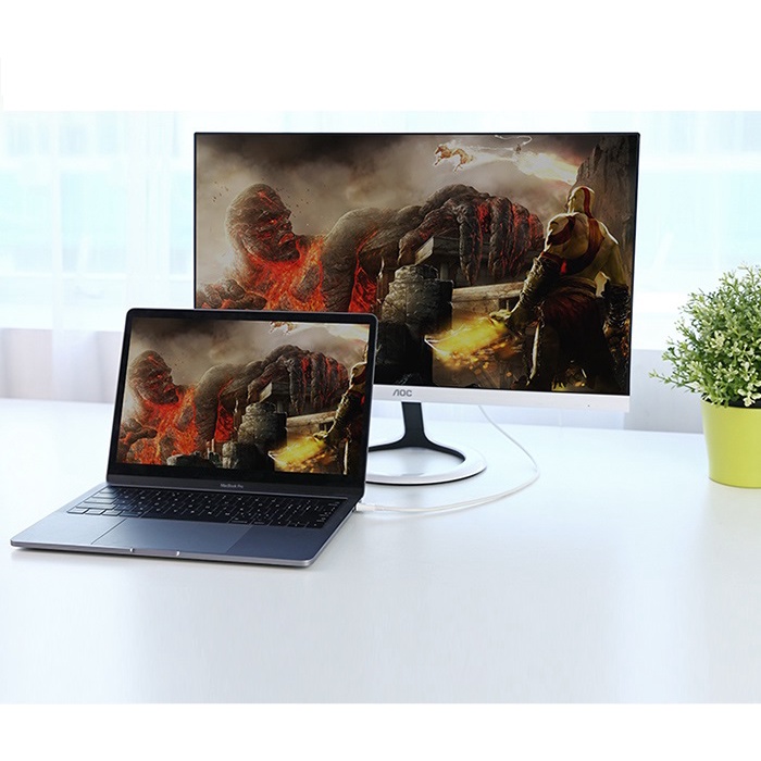 Cáp chuyển USB Type C to Displayport cao cấp Ugreen 40420 dài 1,5m hỗ trợ 4K - Hàng chính hãng
