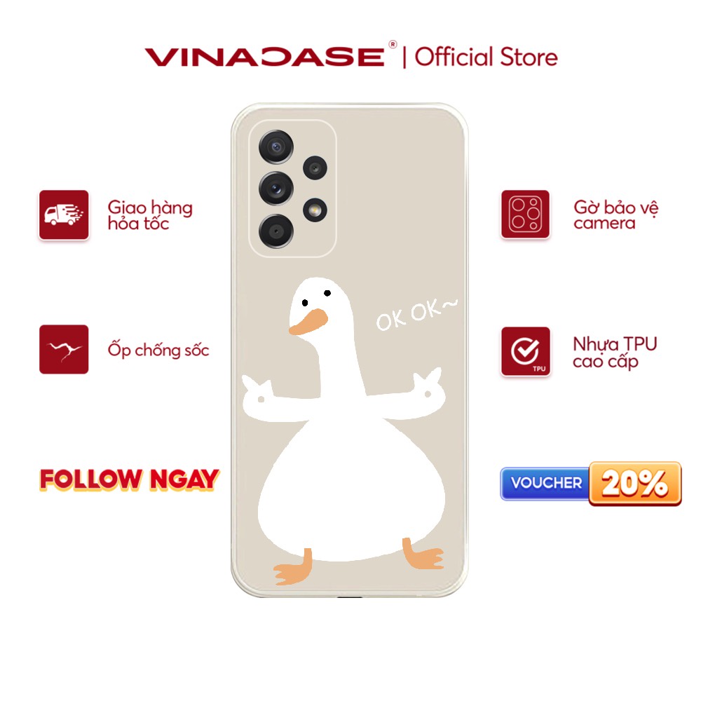 Ốp lưng Vina Case Samsung A10/A10S/A51/A32/A12/....dẻo cạnh vuông bảo vệ camera hình Vịt cặp