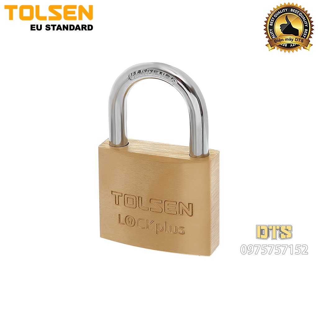 Ổ khoá treo đồng bấm công nghiệp size 40mm TOLSEN, khoá bấm khoá vali siêu cứng chống cắt - Tiêu chuẩn xuất khẩu châu Âu