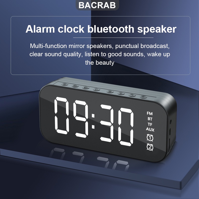 Đồng hồ LED trang chủ Loa Bluetooth, loa trầm không dây âm thanh thời trang bass blutus Loa máy tính để bàn loa bluetoot, loa blu RGB mờ cộng hưởng loa kéo mini, Âm thanh gia đình speakerTrợ Thẻ TF thumbnail