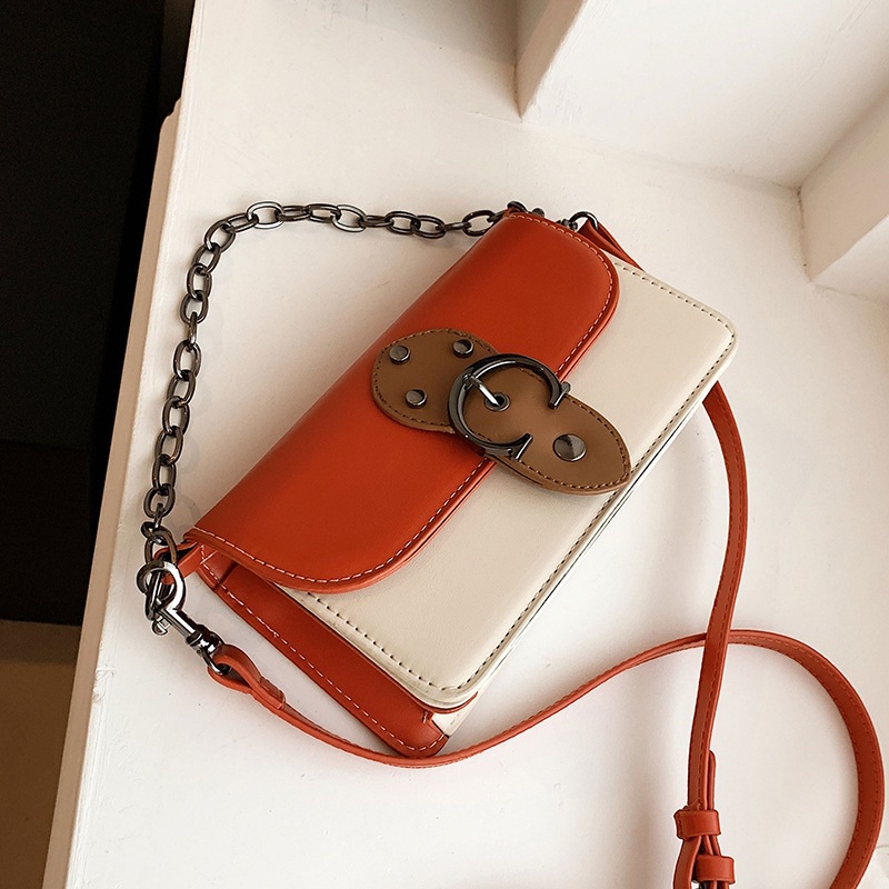 Túi Xách Dáng Vuông Nhỏ Màu Sắc Tương Phản Thời Trang Cao Cấp Cho Nữ