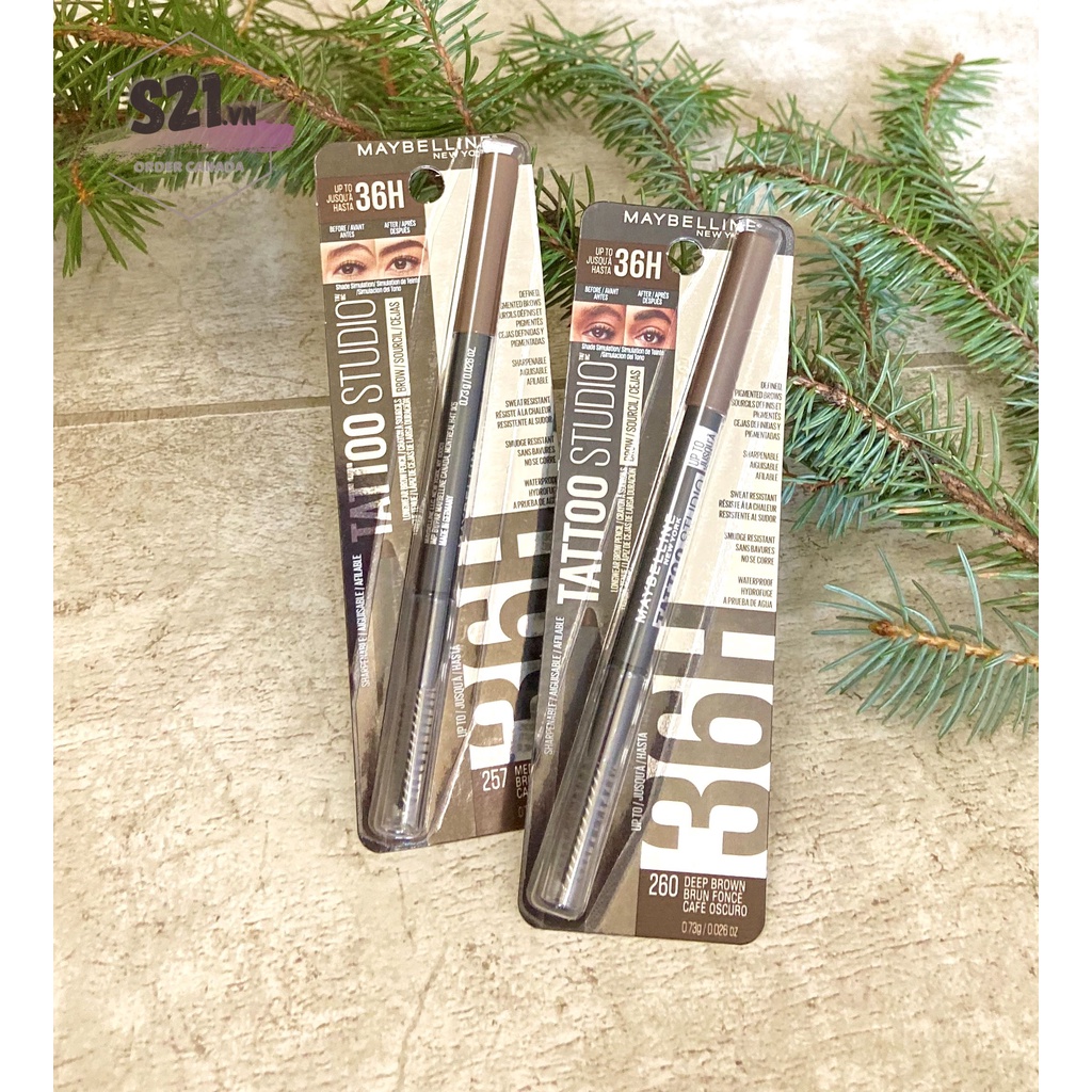 [Canada] Chì Kẻ Mày Maybelline Tattoo Studio Brow Pigment Pencil 0.73g