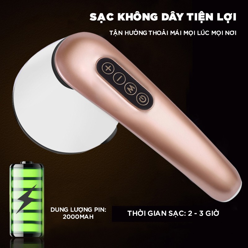 Máy Massage Cầm Tay KINGTECH YT-1803 ????? ????? Máy Mát Xa Toàn Thân Đa Năng, Chuyên Sâu Cho Eo Bụng, Cổ - Chính Hãng