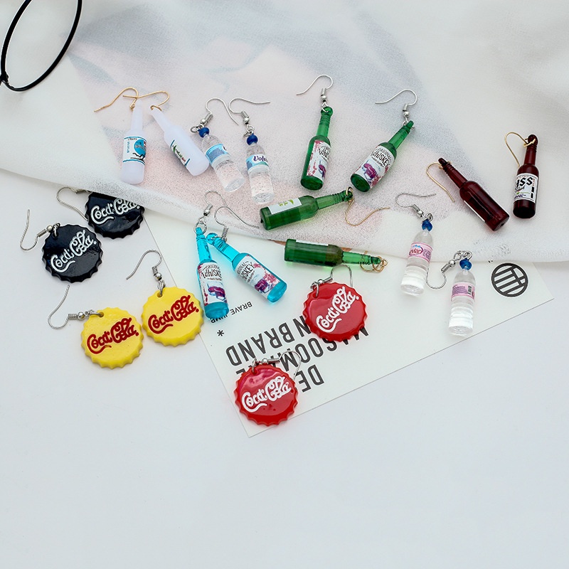 Phong cách tiệc tùng Hoa tai chai nước uống thời trang Hàn Quốc