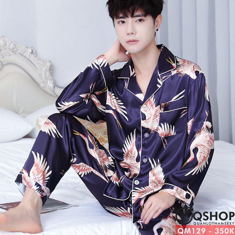 Bộ đồ pijama nam mặc nhà mặc ngủ đồ bộ pijama nam QM129