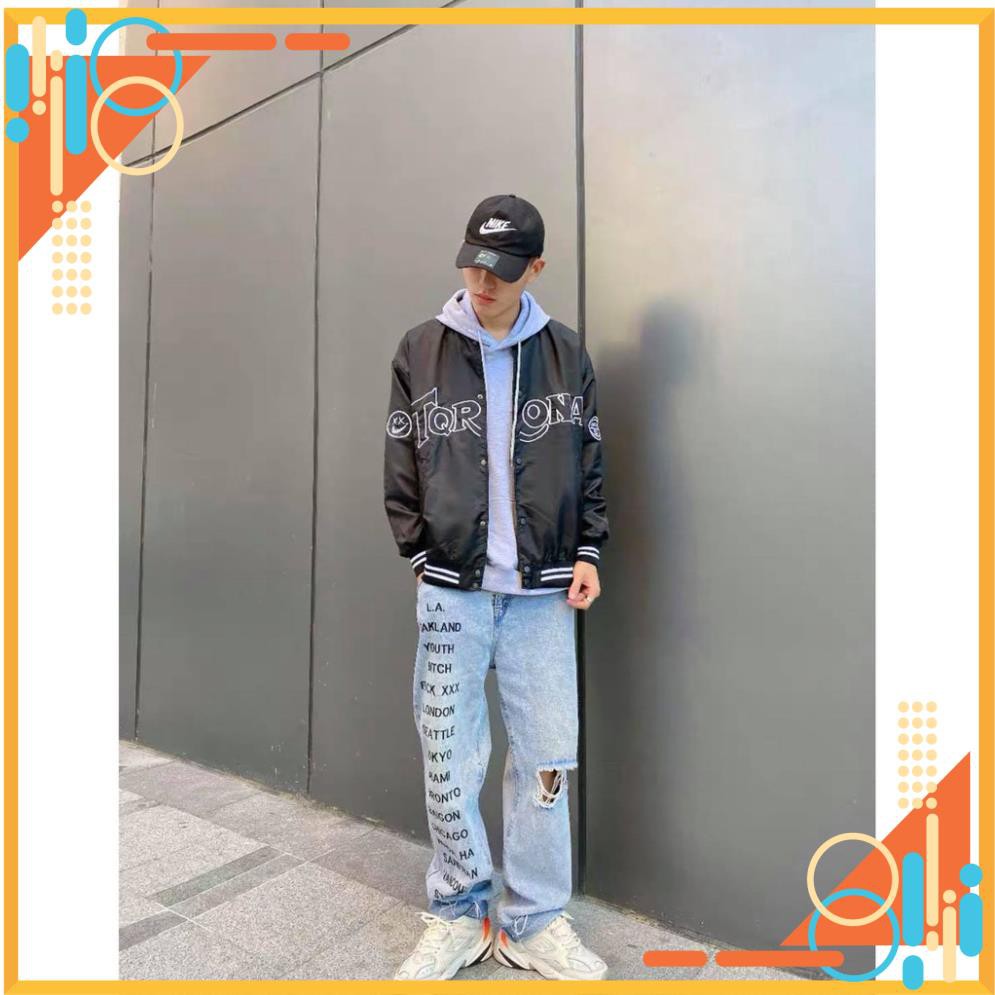 Áo Khoác dù gió BOMBER TQRONA form rộng unisex đen NAM NỮ siêu chất | BigBuy360 - bigbuy360.vn