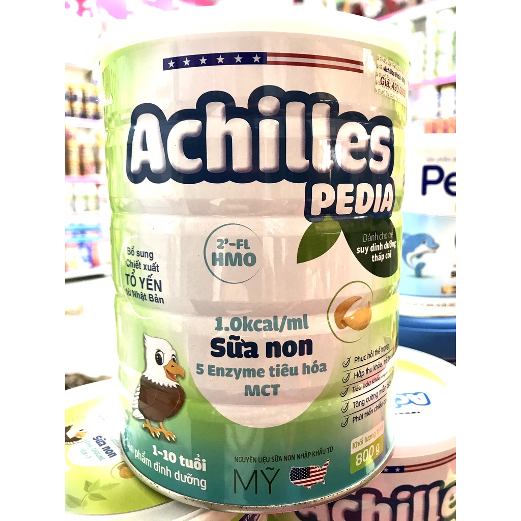 SỮA ACHILLES PEDIA 800G TỪ 1-10 TUỔI DÀNH CHO TRẺ SUY DINH DƯỠNG THẤP CÒI