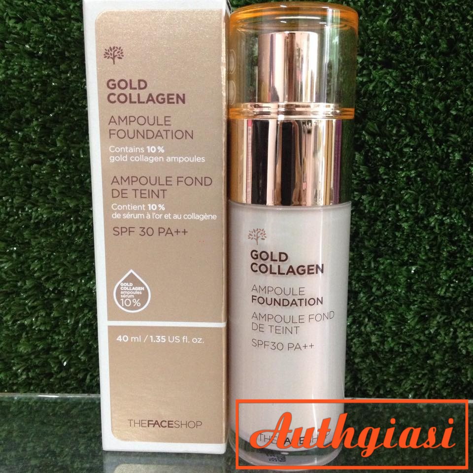 Kem nền bổ sung Collagen và Vàng The Face Shop Gold Collagen Ampoule Foundation TFS 40ml