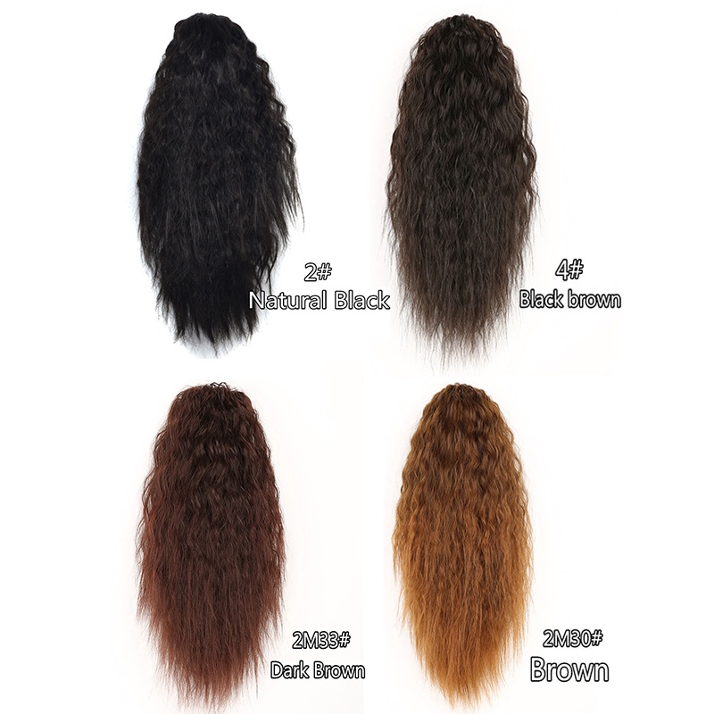 Tóc Giả Đuôi Ngựa 14 Inch Kiểu Xoăn Đen Nâu Tự Nhiên Cho Nữ