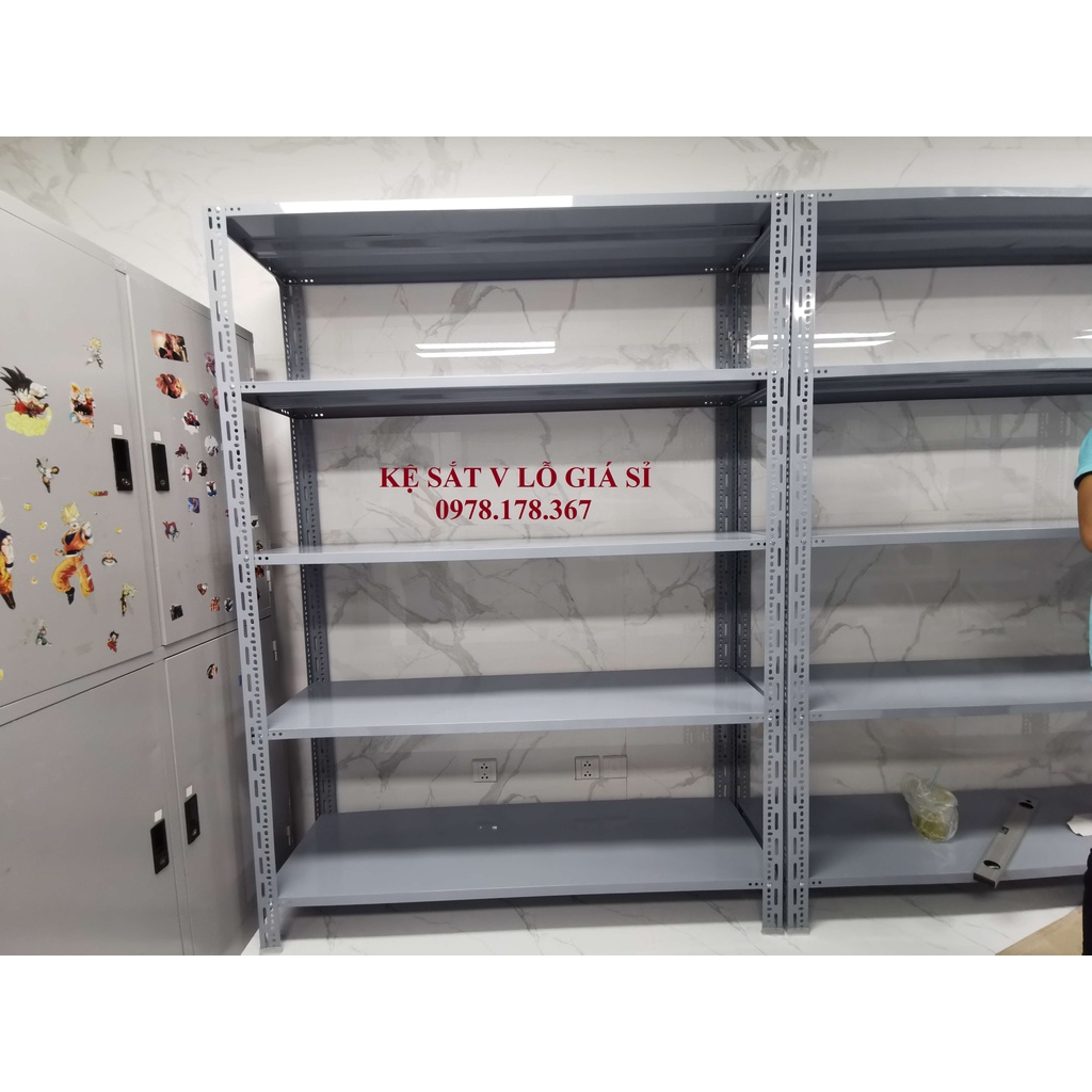 Mâm sàn lắp ráp kệ sắt V lỗ đa năng màu Xám - Dài 1.2m x rộng 60cm