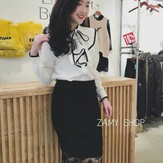 Áo sơ mi viền bèo
