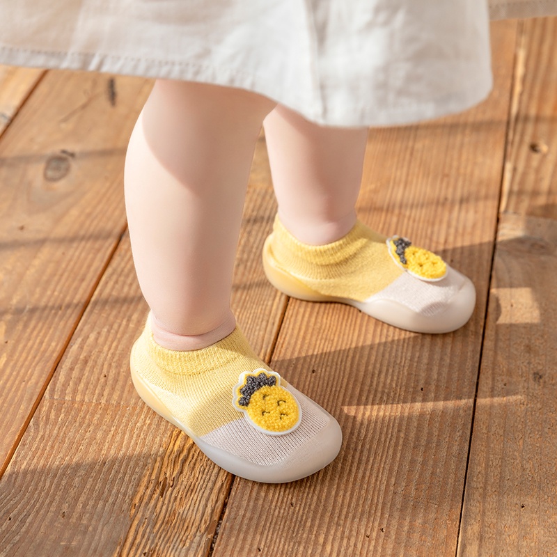 Giày Tập Đi Chống Trượt Thoáng Khí In Hình Trái Cây 3D Dễ Thương Cho Bé