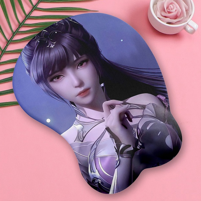 Lót chuột 3D silicon Genshin Impact Hutao Shenhe Yae Kokomi Keqing Ganyu Ayaka Lôi Thần Raiden shogun Eula Tiểu Vũ