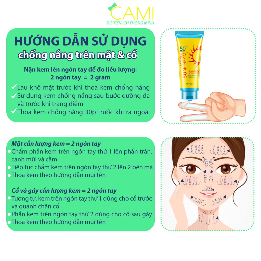 Kem chống nắng SPF50+ mỏng nhẹ và không bóng nhờn - Cami - MP008