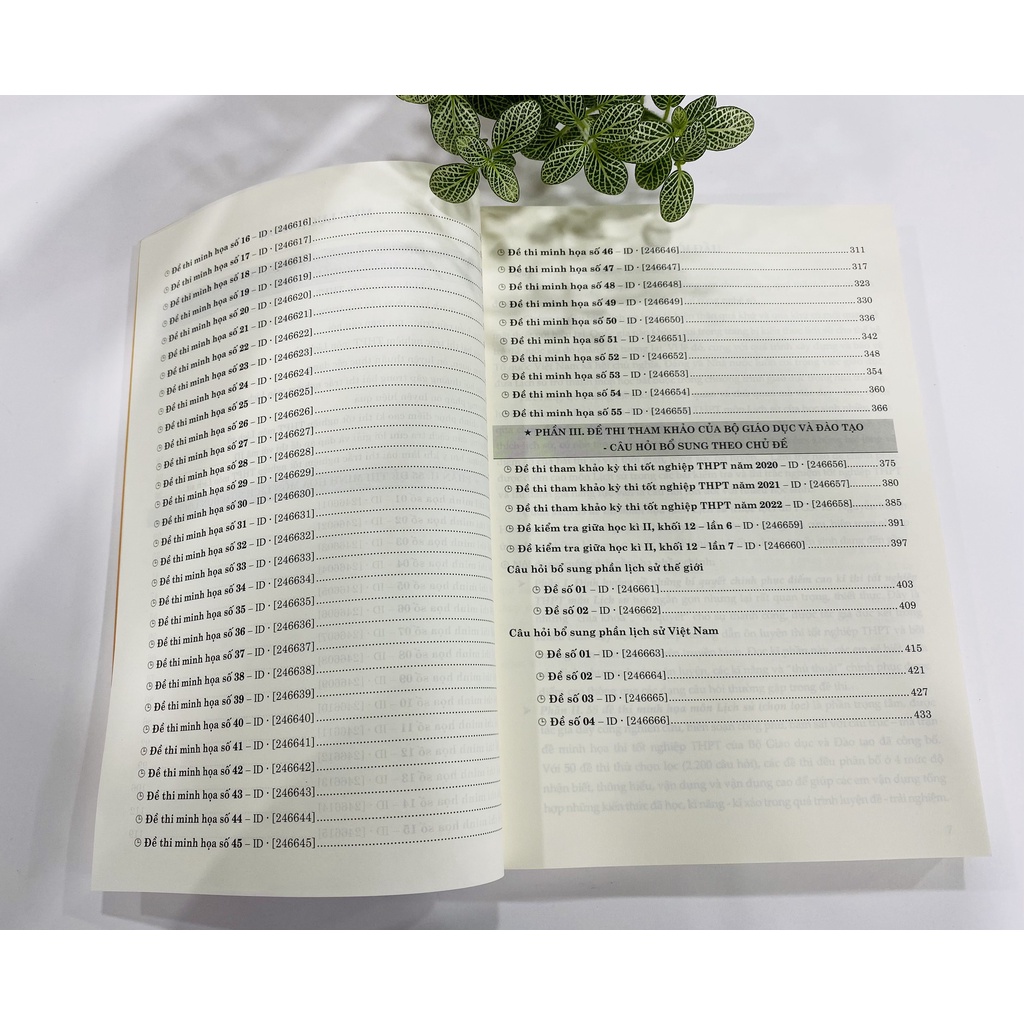 Sách ID Lịch sử thầy Nguyễn Mạnh Hưởng, 55 đề thi minh họa môn Lịch sử (chọn lọc), Moonbook