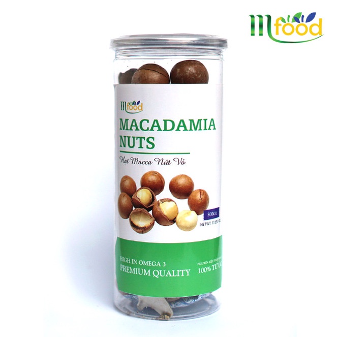 Hạt Macca Nứt vỏ tự nhiên MFOOD nhập khẩu Úc - Hũ 500g