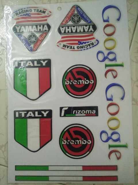 Bộ tem nổi ITaly ý trang trí xe