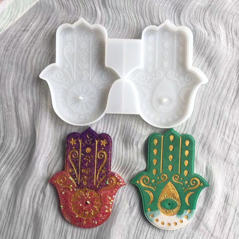 Khuôn Silicone Làm Khay Resin Epoxy Hình Bàn Tay Hamsa DIY